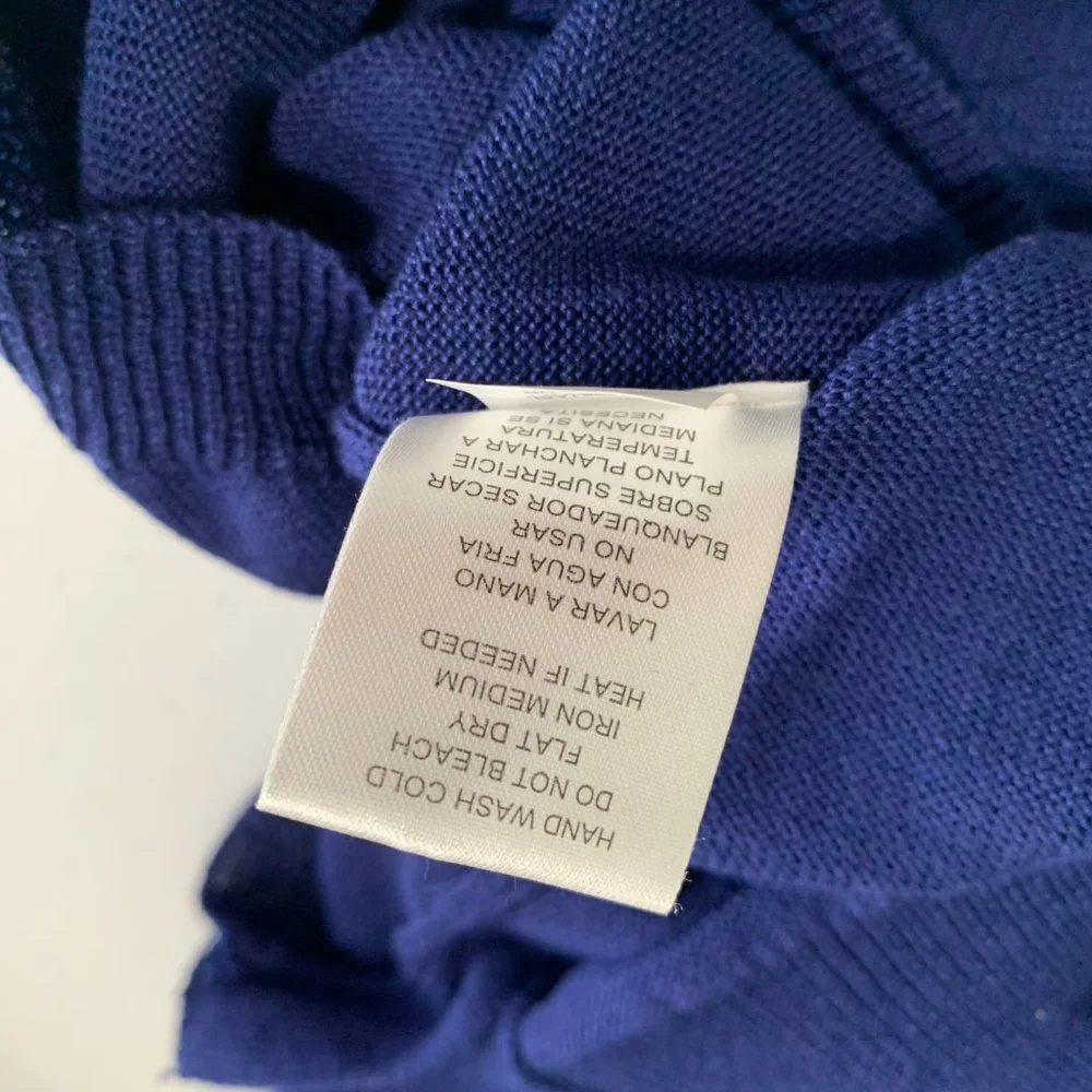 Joseph A. Lightweight Long Sleeve Royal Blue V Neck Cardigan Sweater Size Small